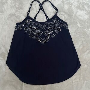Abercrombie & Fitch Silver Embellished Strap Top